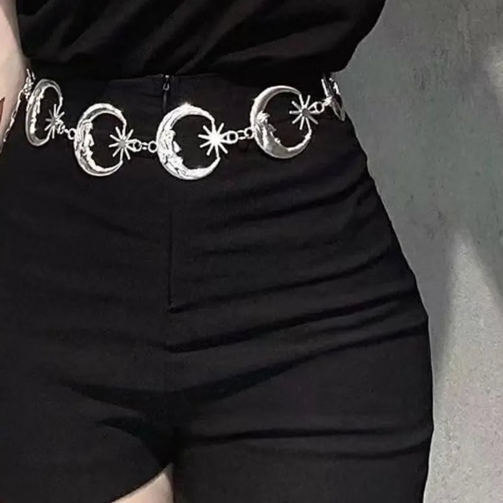 Moon Silver Metal Belt